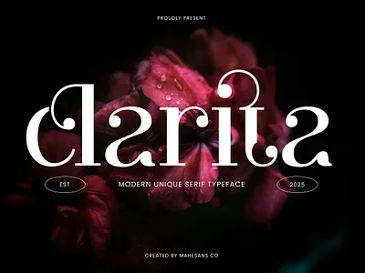 Clarita - Modern Unique Serif Font branding design display font elegant font font free font illustration ligatures logo logo design logo font logotype modern font serif font type type design typeface typography ui unique font