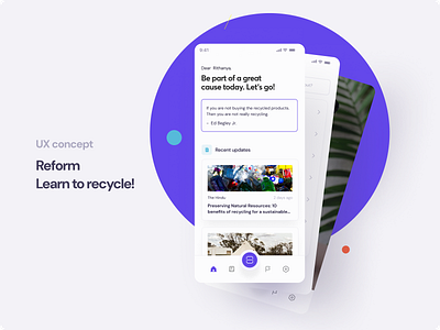 Reform - Learn how to recycle. app branding dailyui design figma graphic design homepage logo mobile ui uichallenge ux viral