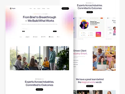 Creative Agency and Marketing Agency agency design clean ui creative agency design inspiration design protfolio hire me landing page marketing agency modern ui team section testimonial section uiux design web design website design