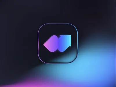 Folding Arrow Logo Animation Liquid Glass App Icon abstract animation app icon arrow direction fold folding glass gradient letter n liquid glass logo logomark modern n logo nav navigation network tech technology