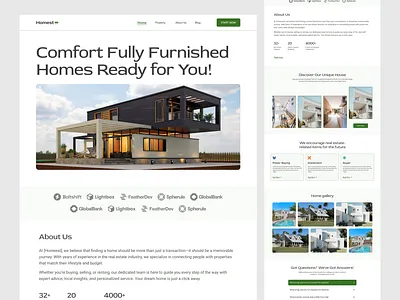 Real Estate Landing Page 3d animation branding graphic design landing page logo motion graphics real estate landin page ui