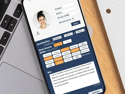 Volunteer Host Profile UI – App Concept app concept app interface charity app community engagement event host ui event management app mobile app design mobile ui modern ui design nonprofit design nonprofit ui profile page skill matching social good design ui design user interface ux design volunteer app volunteer host volunteer management