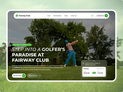 Golf club website ui design branding clean layout club website event booking golf club website golf web golf website landing page luxury golf club minimal website rich sports sport web sport website website design