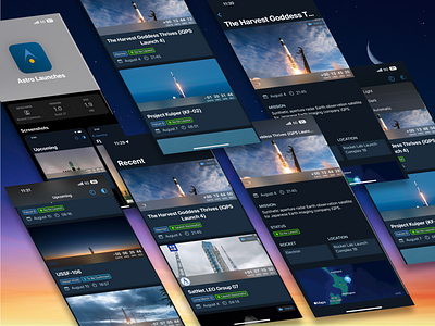 Astro Launches iOS App app icon astro design system figma ios launch mobile app mobile design product design rocket launches rockets ui ux