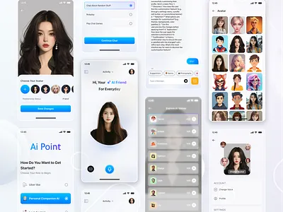 🤖 AI Companion – Your Personal AI Assistant in Your Pocket ai apps ui ai assistent aiapp aicompanion chat boat chatbotui conversationalui darkmode figmadesign minimalui mobiledesign popular uxuidesign visual