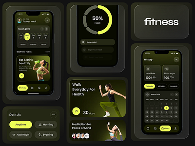 MOBILE APPLICATION DESIGN - FITNESS branding custom design excercise fitness graphic design graphics icon illustration intuitive logo typography ui userfriendly ux vector workout