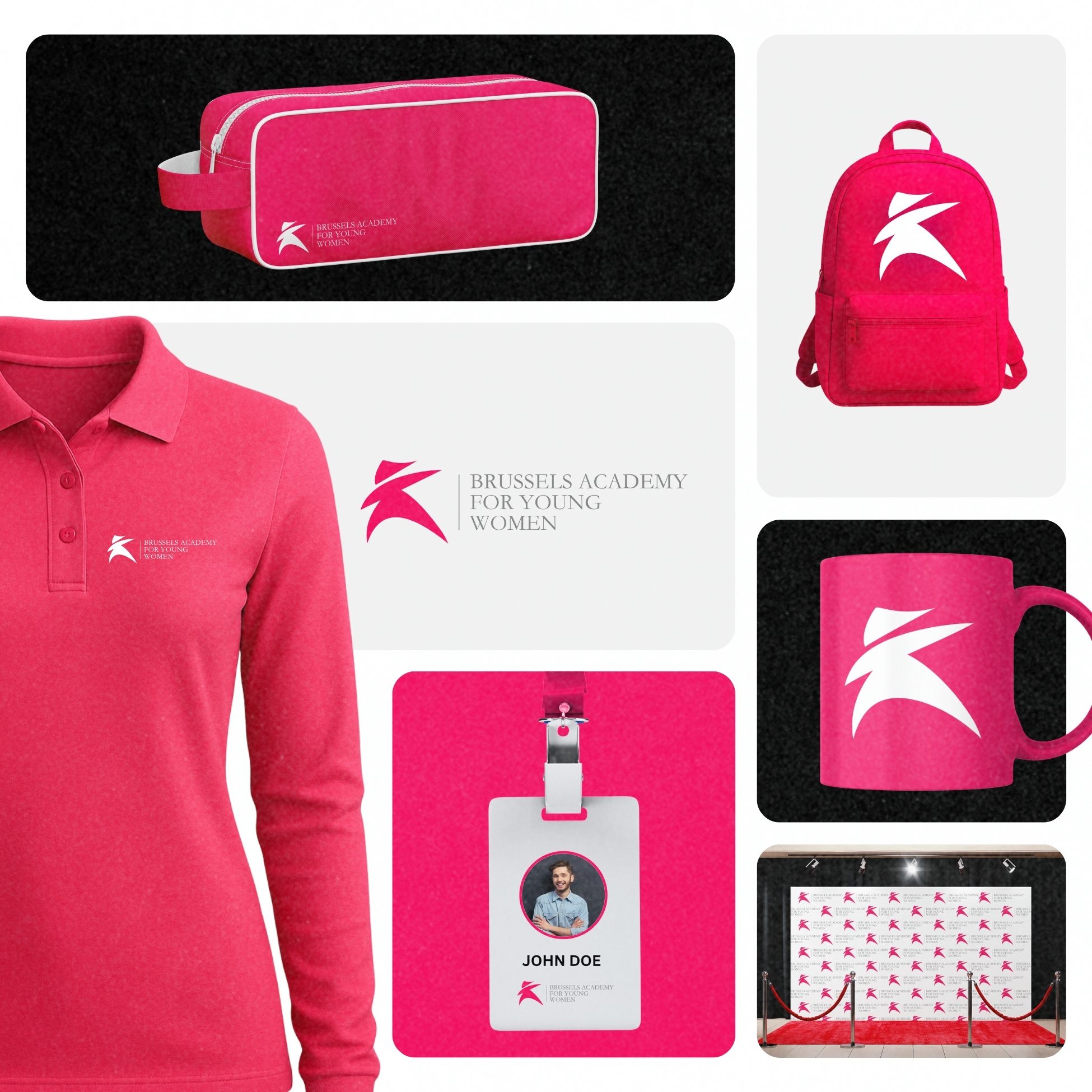 Elegant Brand Identity for Women’s Academy in Brussels academy brand identity branding college custom dynamic education flat handdrawn handmade illustration institution logo logo design minimal modern symbolic university visual identity women