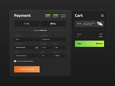 UI Design - Credit Card Checkout design figma graphic design ui ui design challenge vector
