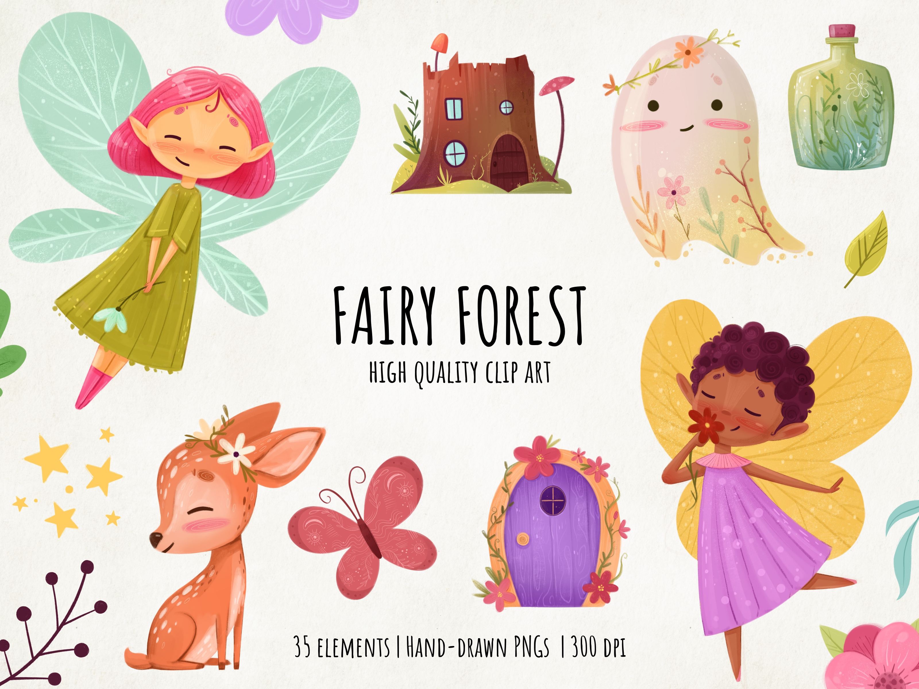 35 Fairy Forest PNG Clipart – Whimsical Nature Illustration Pack cutefairy fairies fairy fairyanimals fairyart fairyforest fairyillustration fhtru forestclipart