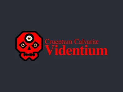 Cruentum Calvariæ Videntium black brand brand logo branding design graphic design illustration logo logo design red red skull skull typo typography vector videns writers writers guild
