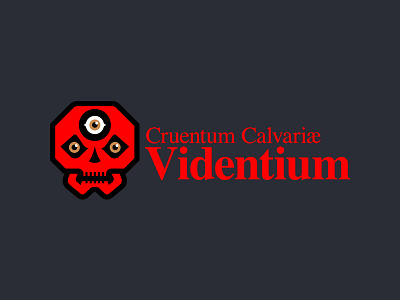 Cruentum Calvariæ Videntium black brand brand logo branding design graphic design illustration logo logo design red red skull skull typo typography vector videns writers writers guild