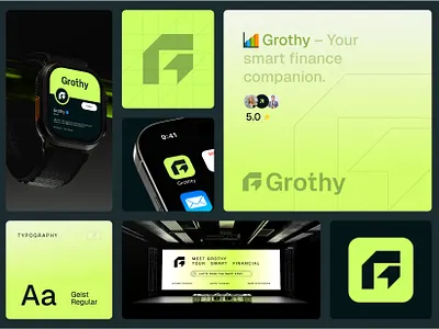 Grothy Logo Design app app growth logo app logo arrow logo bank logo company company logo design g logo g logo design graphic design grothy logo grow logo growth growth logo letter g logo logo tech tech g logo tech logo