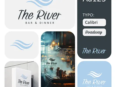 The River — Bar & Dinner Club advertising branding design graphic design illustration logo logo design logotype print design vector