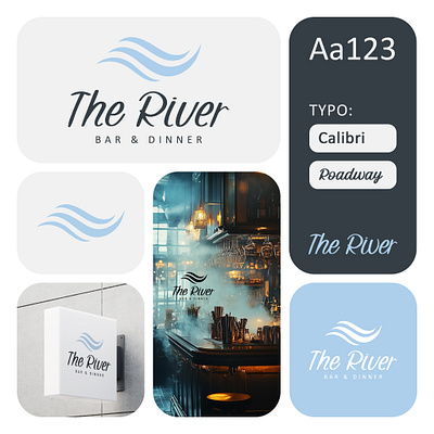 The River — Bar & Dinner Club advertising branding design graphic design illustration logo logo design logotype print design vector
