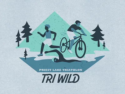 Priest Lake Triathlon · Tri WILD finisher's shirt adobe illustrator branding clothing graphic design illustration vector