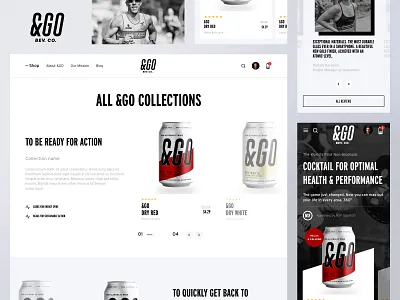 &GO – Energy Drink for Peak Performance branding clean drink drink app drink website food food app food website minimalism sport sport app sport drink sport site sport website web web design website website design
