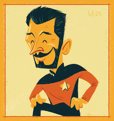Number One (in our hearts)... character design character illustration commander riker digital illustration enterprise illustration mid century modern number one retro riker sci fi science fiction star trek star trek the next generation star trek tng vintage william riker william t. riker