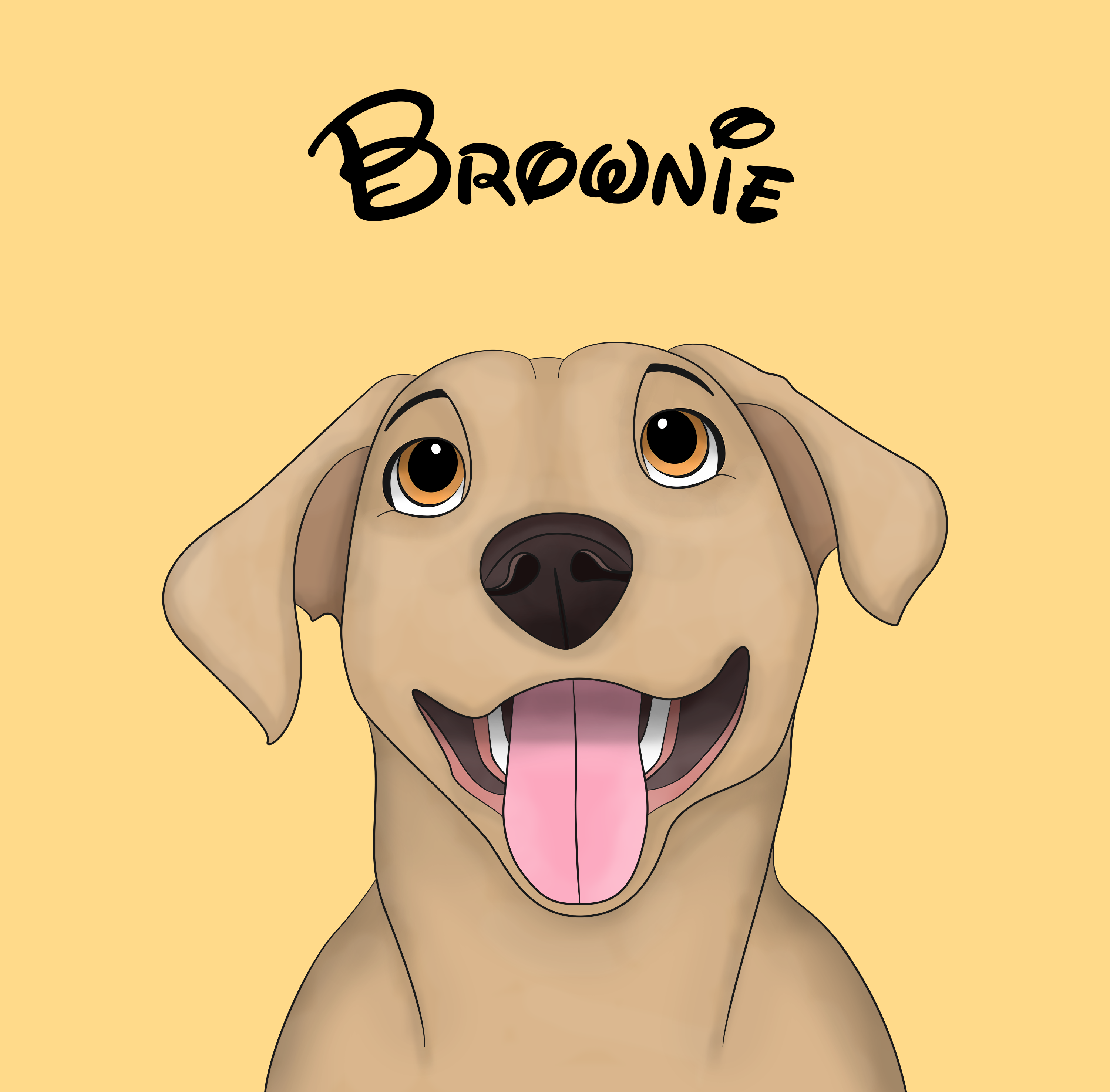 Brownie - Disney Style Vector Dog adobe illustrator animal artwork cartoon animal character design disney style dog character pet illustration stylized pet vector cartoon vector illustration
