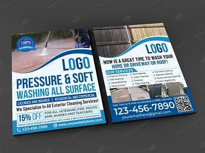 Pressure and Soft Washing Exterior Cleaning Services Flyer Desig house washing