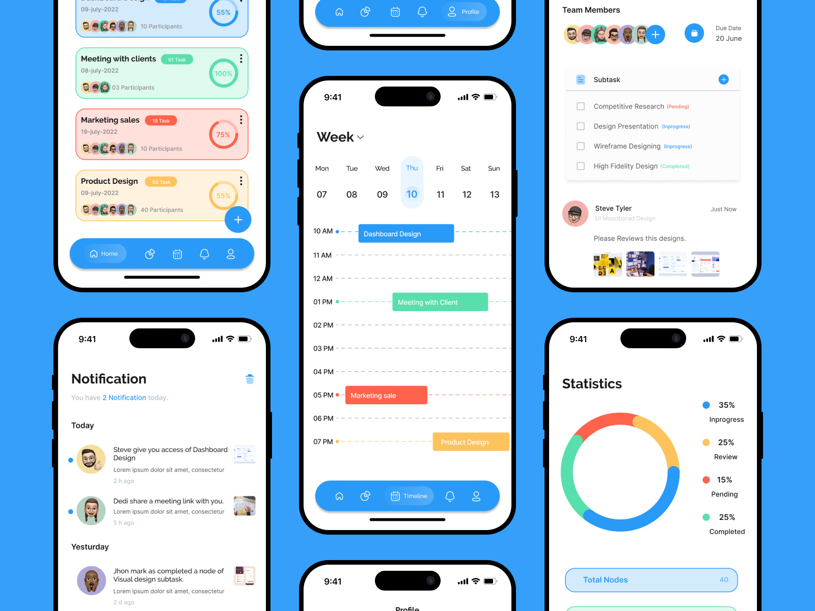 💼 DRodMun – Task Management App app design calendar screen daily shots design figma figma design graphic design mobile app design notification screen profile screen project management app task app task manager app ui ui design ui ux ui ux design ux ux design ux inspiration