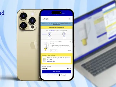 Supegoop - Ajax Cart Thresholds - Different Values & States ajax cart design ecommerce mobile design ui ux