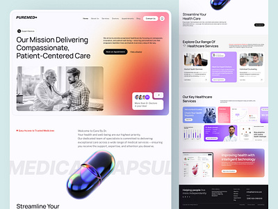 PureMed - Modern Healthcare Landing Page - Medical UI Design doctor booking health saas health saas platform health services healthcare portal design healthcare ui kit healthcare website hospital web design jabel landing page medical landing page mental health web ui modern medical website online appointment system patient dashboard responsive medical design telehealth web design trexa lab ux for clinics website design