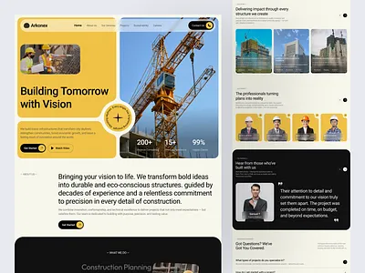 Construction Website architecture build building construction website contractor engineer engineering house landing page portfolio project template ui ux