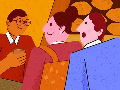 At the supermarket art business buy comersial delivery flat illustration sale store supermarket