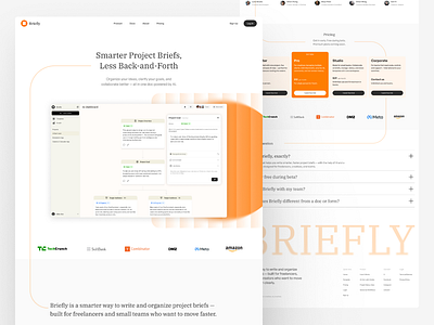 Briefly - AI Document Generator ai dashboard footer hero home page pricing review ui ux web app website