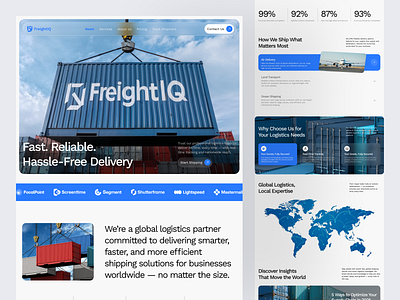 Logistic Company Website business cargo container delivery logistic service shipping transportation ui ux website