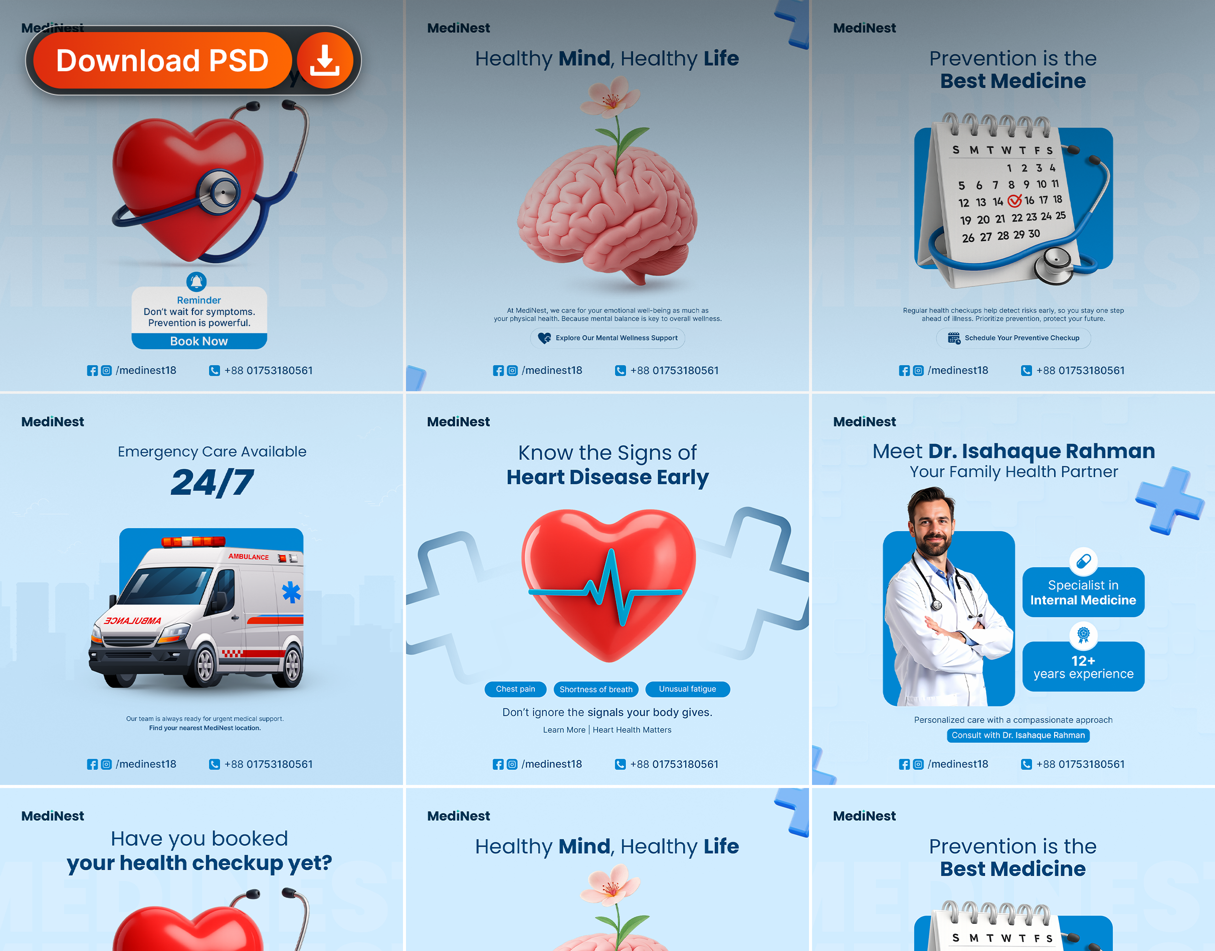 MediNest | Complete Healthcare Branding graphic design medical minimal ui