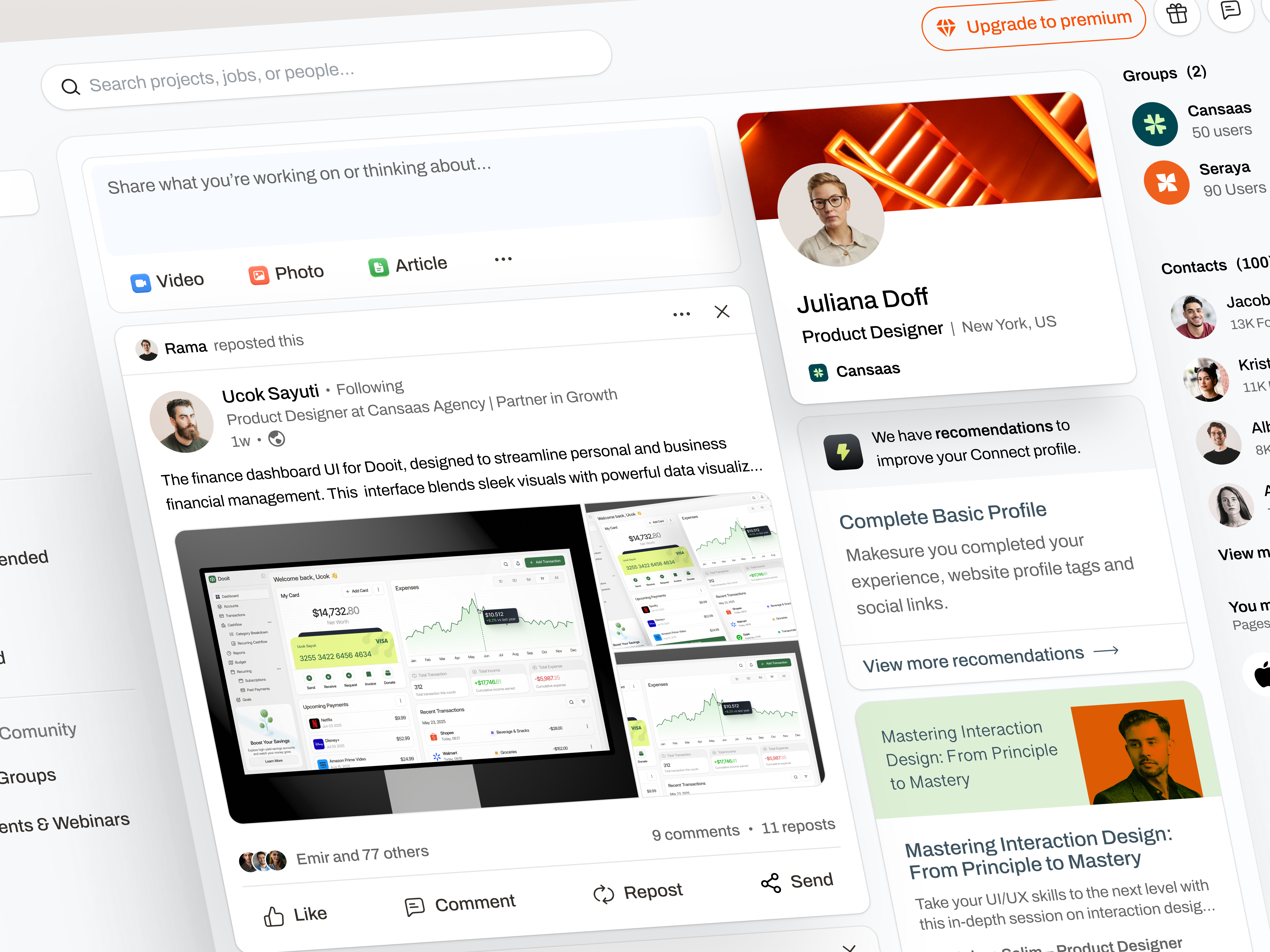 Connect - Social Media Professional Platform business cansaas clean dashboard design interface linkedin media minimal network platform post product design professional professional platform saas social social media ui ux