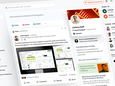 Connect - Social Media Professional Platform business cansaas clean dashboard design interface linkedin media minimal network platform post product design professional professional platform saas social social media ui ux