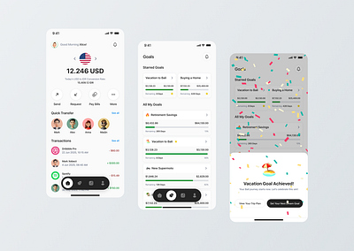 Moniva - Finance Mobile App animation bank branding clean design design digital bank finance financial fintech illustration ios design mobile app mobile app design mobile app finance money ui user experience user flow user interfaces wallet