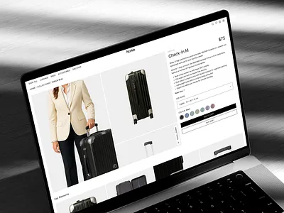 Norkle - Product Catalog Page bnw catalog checkout clean ui digital storefront e commerce e commerce design fashion e commerce luggage brand minimal ui modern ui premium product product detail product page shop page shopping experience travel brand travel website ui design web design