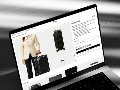 Norkle - Product Catalog Page bnw catalog checkout clean ui digital storefront e commerce e commerce design fashion e commerce luggage brand minimal ui modern ui premium product product detail product page shop page shopping experience travel brand travel website ui design web design