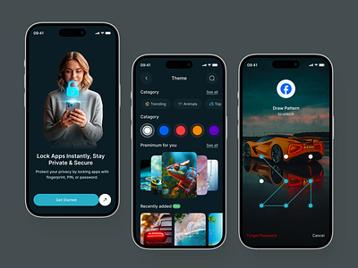App Lock Mobile App android animation app app interfaces app lock mobile app applock dark design lock mobile mobile app mobile app design pattern privacy product design star star wars theme ui ux