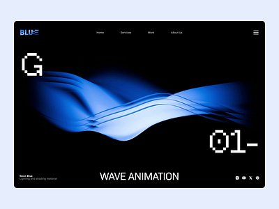 Light Wave 3D Animation 3d 3d animation 3d blender abstract blender blue branding clean dark hero section landing page light minimal modern motion graphics wave animation