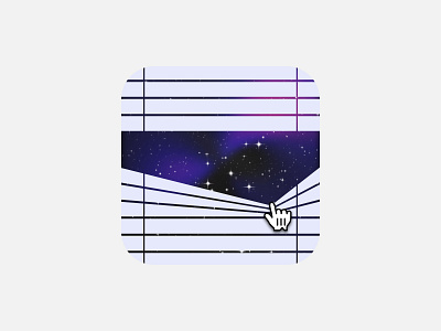Look, the starlight outside the window. badges card design icon illustrations starlight ui web design widget