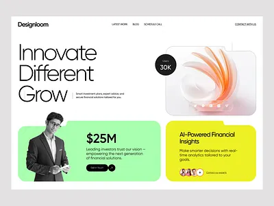 Financial Website Ui Design financial financial hero section financial management financial product financial website design header design hero section design homepage landing page design minimal saas financial trending ui design uiux website design