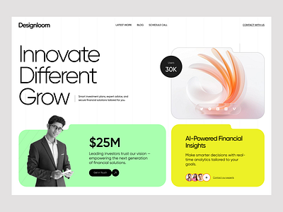 Financial Website Ui Design financial financial hero section financial management financial product financial website design header design hero section design homepage landing page design minimal saas financial trending ui design uiux website design