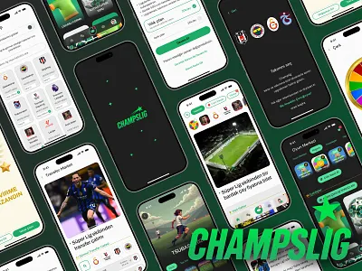 Mobile Sports App android branding design figma football green ios logo mobile modern sleek soccer sports ui ux