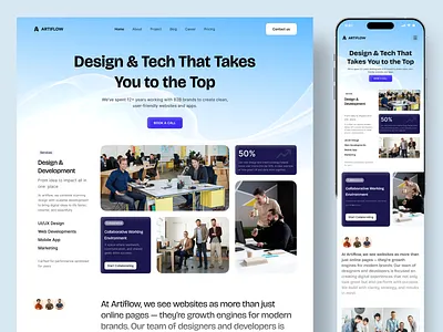 Artiflow – Agency Landing Page agency agency landing page agency website design clean creative creative agency design landing page landing page design mobile app design portfolio trending ui ui design uiux web design website design website ui ux design