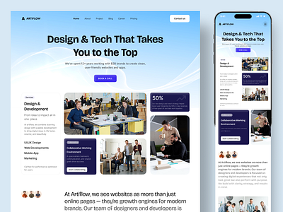 Artiflow – Agency Landing Page agency agency landing page agency website design clean creative creative agency design landing page landing page design mobile app design portfolio trending ui ui design uiux web design website design website ui ux design