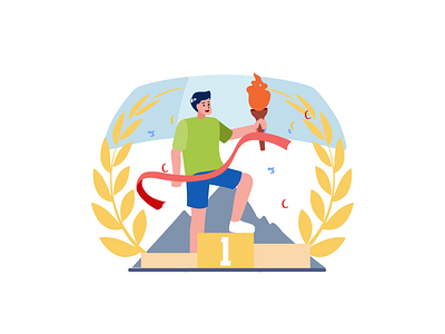 Men With an Olympic Torch Animation adobe after effect animation animation after effects illustration illustration animation lottie lottiefiles olympic