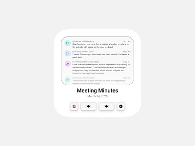 Meeting Minutes UI badges card design icon illustrations meeting mimutes online meeting ui widget