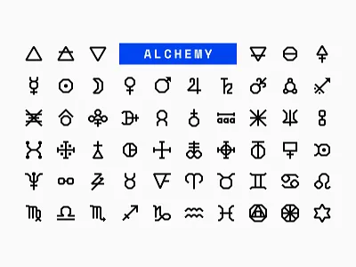 Alchemy Icon Set (FREE DOWNLOAD) alchemy chemical design fantasy icon illustration logo minimalist modern mystical science simple symbol