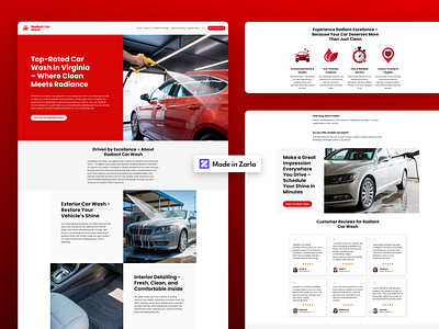 Radiant Car Wash - Zarla Website Template ai website builder car detailing website car wash website local business small business web builder website design wix zaela