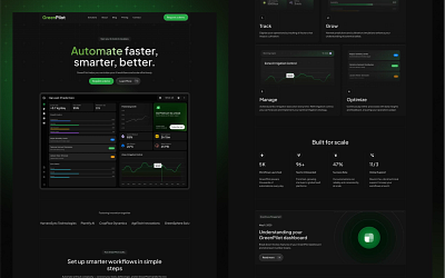 GreenPilot – Modern SaaS Webflow Template cms darkmode nocode saas startupdesign uidesign webdesign webflow