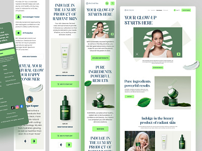 Bionera - Landing Page - Web Desgin - Responsive Design branding creative designer dribbble e commerce ecommerce website ecommerece design homepage jabel landing page landing page design minimal mobile responsive design portfolio product design responsive design skincare techhealth ui designer web design website designer